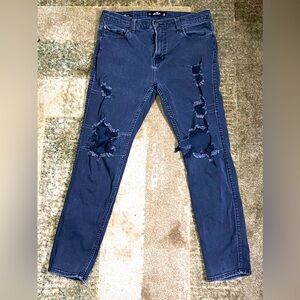 Hollister Faded Black Tapered Leg Advanced Stretch Denim Jeans Men 34 X 32